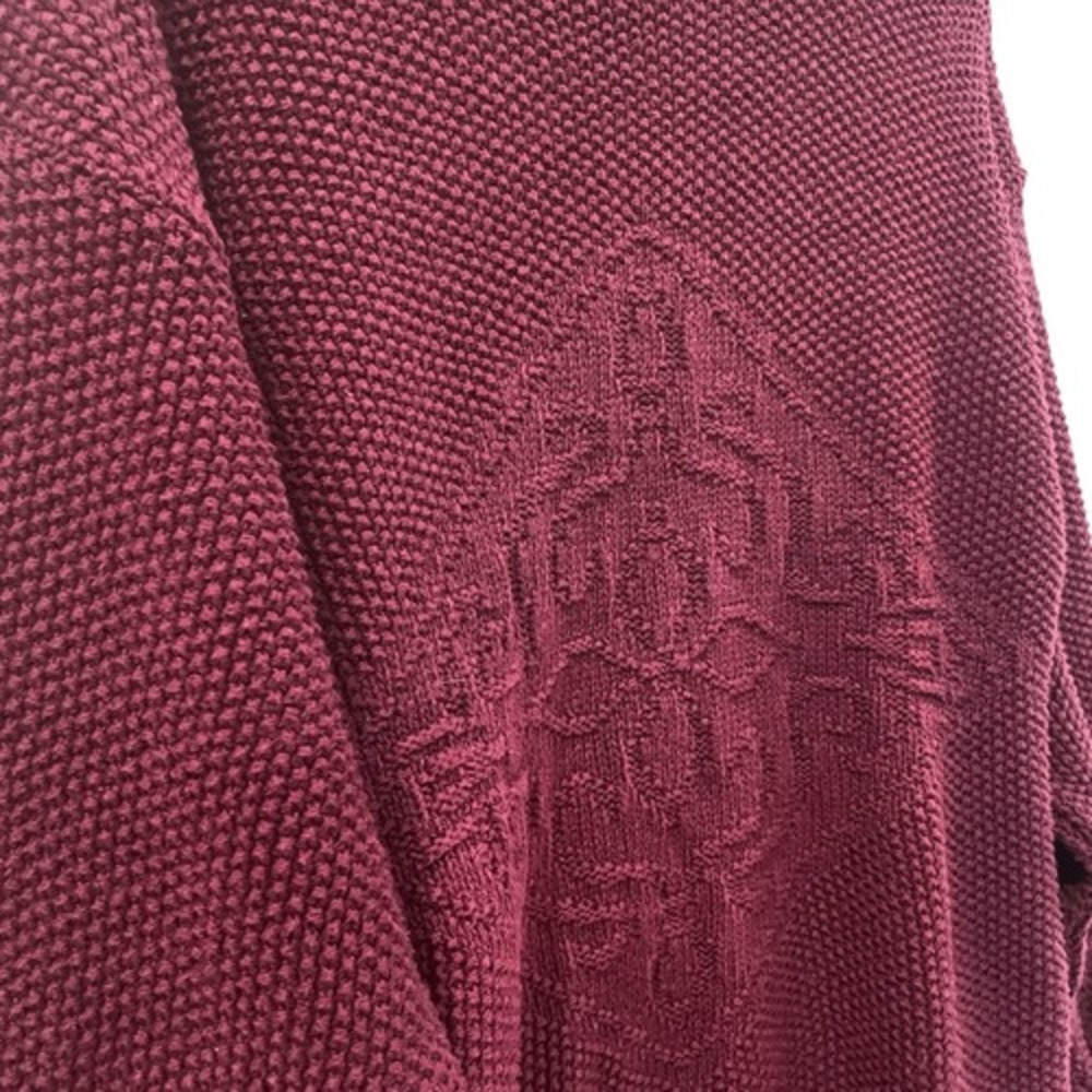 Vintage Hunt Club Maroon Knit Mock Neck‎ Oversized Pullover Fisherman Sweater PS - Picture 3 of 8